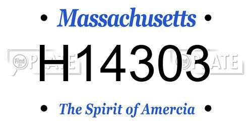 H14303 Massachusetts License Plate