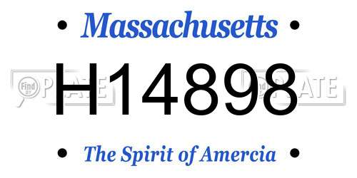 H14898 Massachusetts License Plate