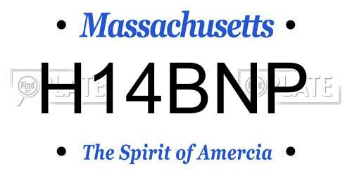 H14BNP Massachusetts License Plate
