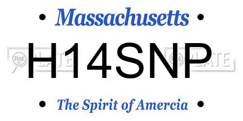 H14SNP Massachusetts License Plate