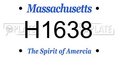 H1638 Massachusetts License Plate