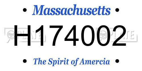 H174002 Massachusetts License Plate