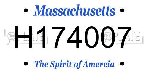 H174007 Massachusetts License Plate