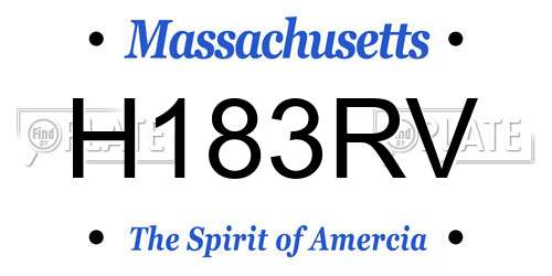 H183RV Massachusetts License Plate
