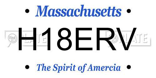 H18ERV Massachusetts License Plate