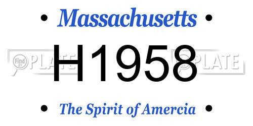 H1958 Massachusetts License Plate