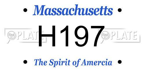 H197 Massachusetts License Plate