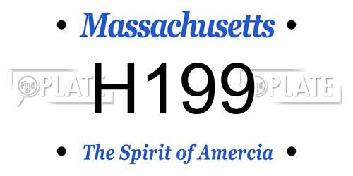 H199 Massachusetts License Plate