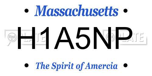 H1A5NP Massachusetts License Plate