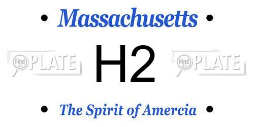 H2 Massachusetts License Plate