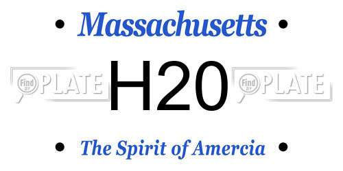 H20 Massachusetts License Plate