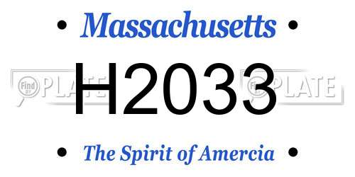 H2033 Massachusetts License Plate