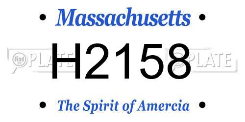 H2158 Massachusetts License Plate