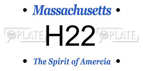 H22 Massachusetts License Plate