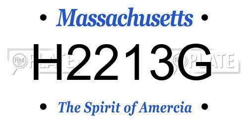 H2213G Massachusetts License Plate