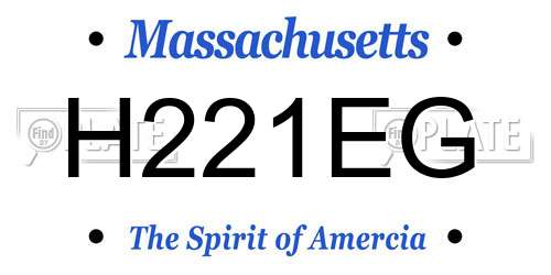 H221EG Massachusetts License Plate