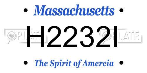 H2232I Massachusetts License Plate