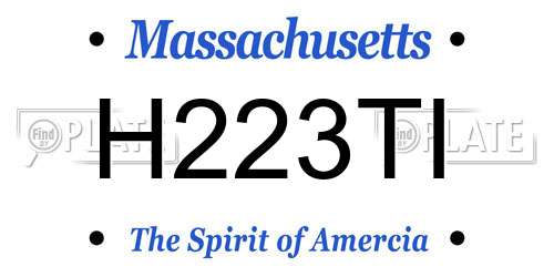 H223TI Massachusetts License Plate