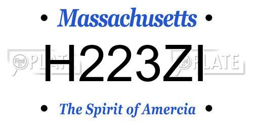 H223ZI Massachusetts License Plate