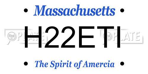 H22ETI Massachusetts License Plate