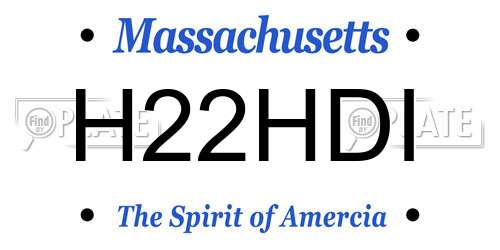 H22HDI Massachusetts License Plate
