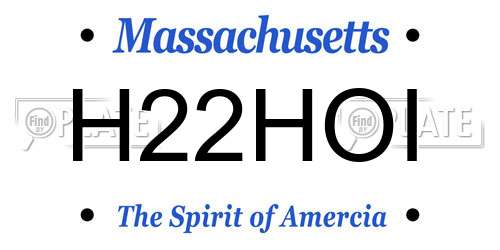 H22HOI Massachusetts License Plate