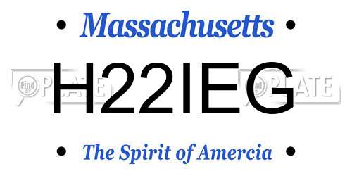 H22IEG Massachusetts License Plate
