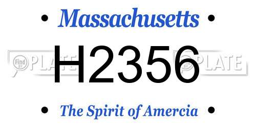 H2356 Massachusetts License Plate