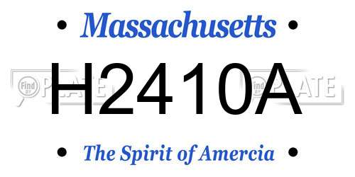 H2410A Massachusetts License Plate