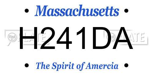 H241DA Massachusetts License Plate
