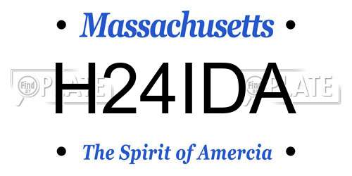 H24IDA Massachusetts License Plate