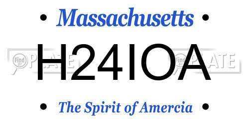 H24IOA Massachusetts License Plate