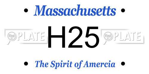 H25 Massachusetts License Plate