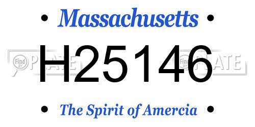 H25146 Massachusetts License Plate