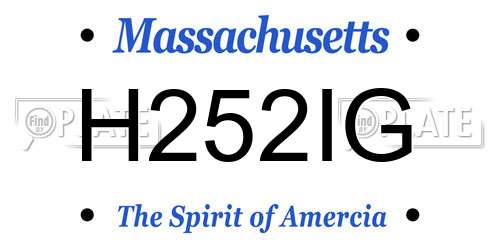 H252IG Massachusetts License Plate