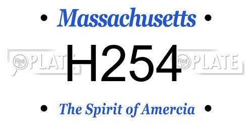 H254 Massachusetts License Plate