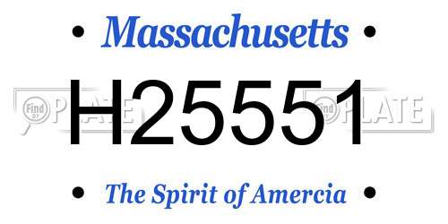 H25551 Massachusetts License Plate