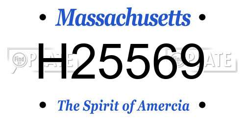 H25569 Massachusetts License Plate