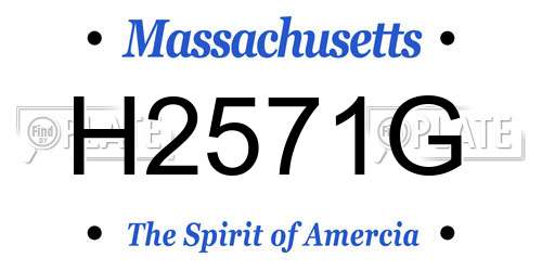 H2571G Massachusetts License Plate