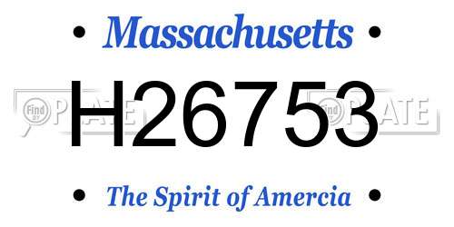 H26753 Massachusetts License Plate