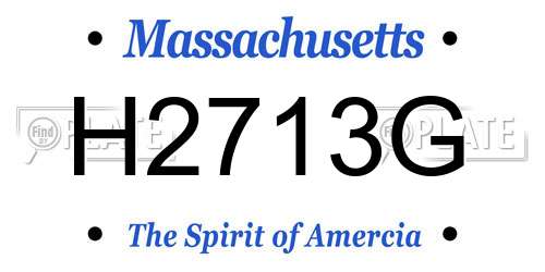 H2713G Massachusetts License Plate