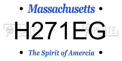 H271EG Massachusetts License Plate