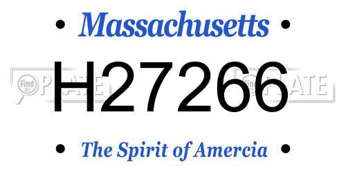 H27266 Massachusetts License Plate