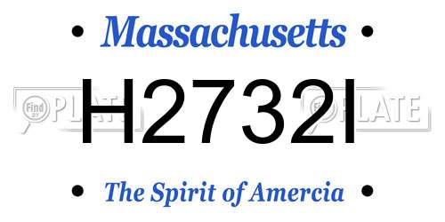 H2732I Massachusetts License Plate