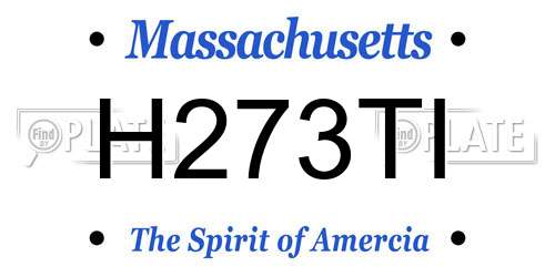 H273TI Massachusetts License Plate