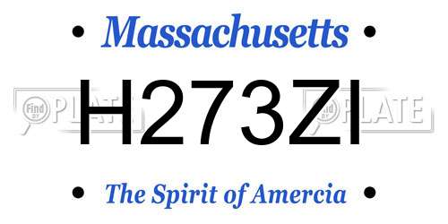 H273ZI Massachusetts License Plate