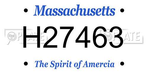 H27463 Massachusetts License Plate