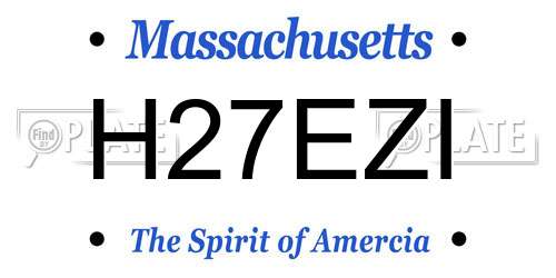 H27EZI Massachusetts License Plate