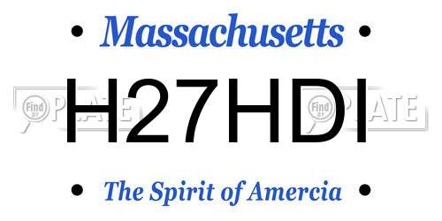 H27HDI Massachusetts License Plate