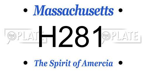H281 Massachusetts License Plate